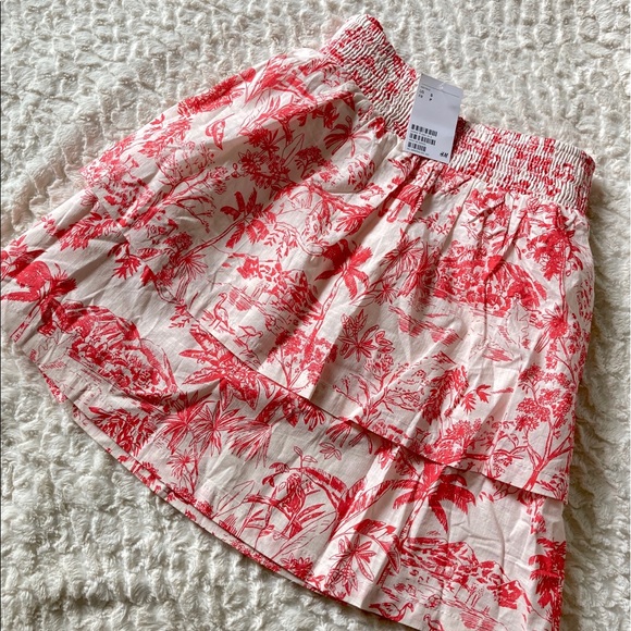 Short tiered ruffle skirt with jungle motif - Picture 2 of 4